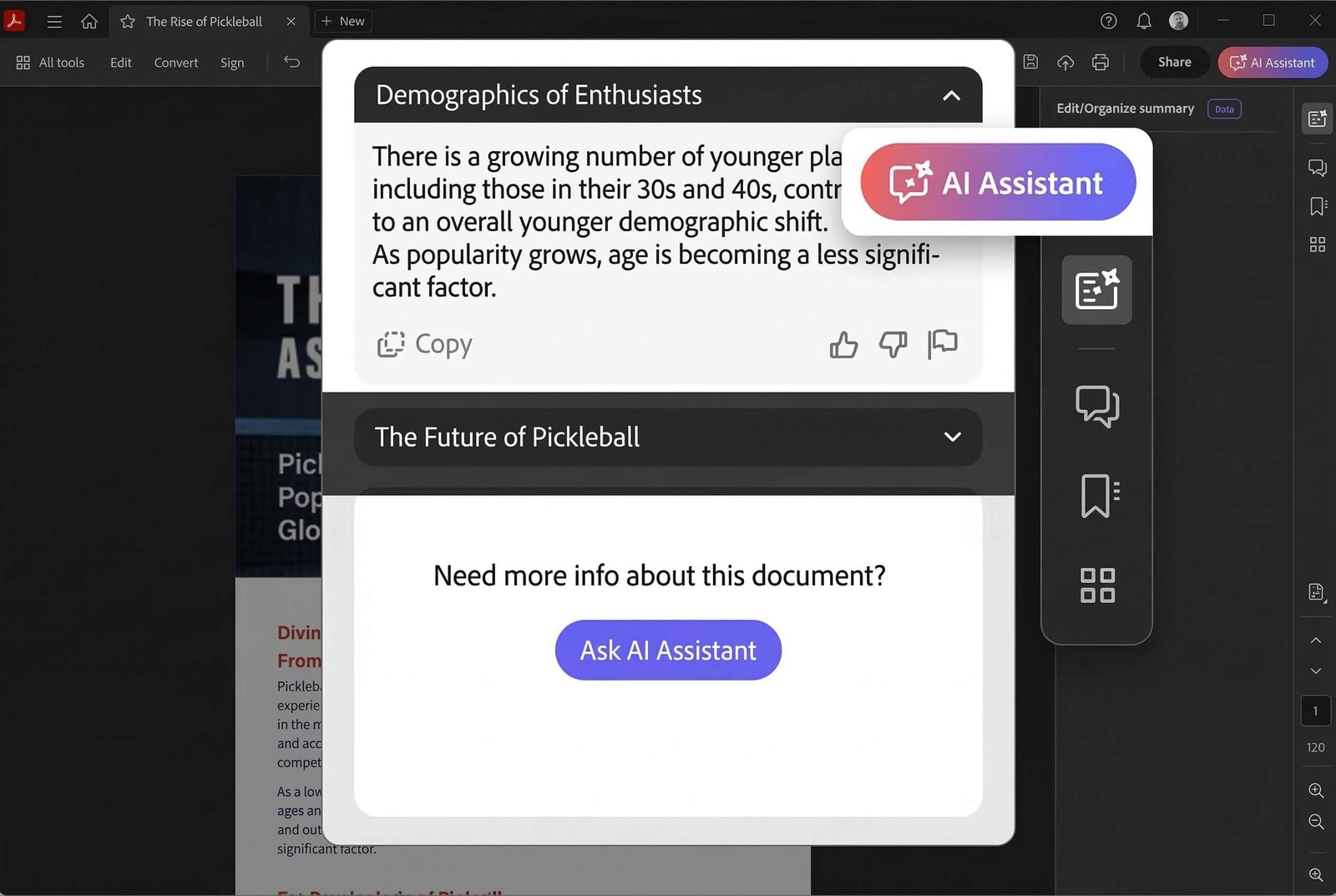 Adobe Acrobat AI Assistant – Use Generative AI to summarize PDFs and get instant insights in Acrobat Pro 2026
