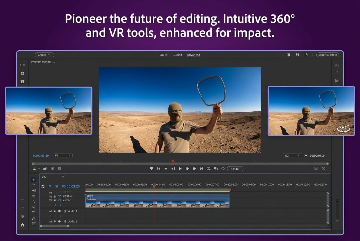 Adobe Premiere Elements 2026 VR Editing - Professional 360 Degree Video Tools
