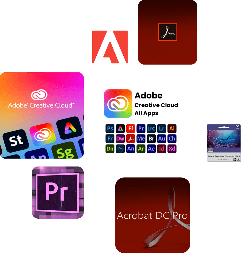 Adobe 2026 gallery showcasing creative software features and user projects.