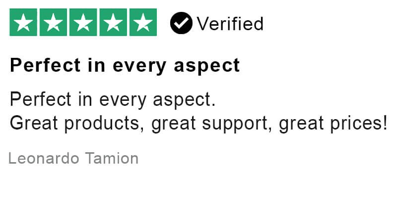 Trustpilot Client Review Trustpilot client review showing star rating and written feedback.