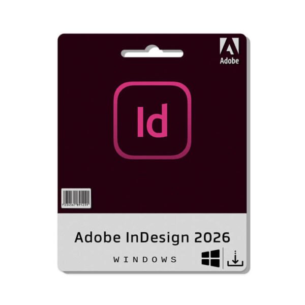 Adobe InDesign 2026 software for Windows for professional desktop publishing.