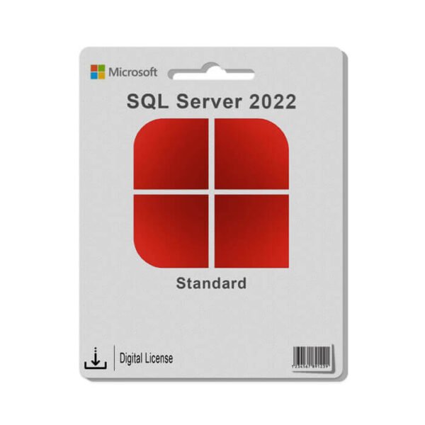 Microsoft SQL Server 2022 Standard database management software interface and logo.