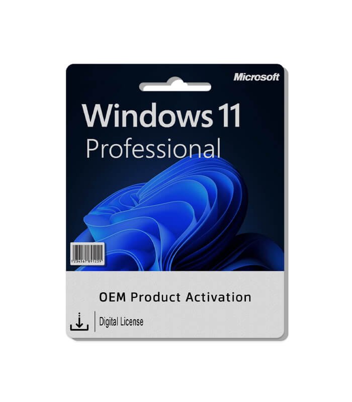Microsoft Windows 11 Pro OEM Microsoft Windows 11 Pro OEM edition for PC installation and activation.